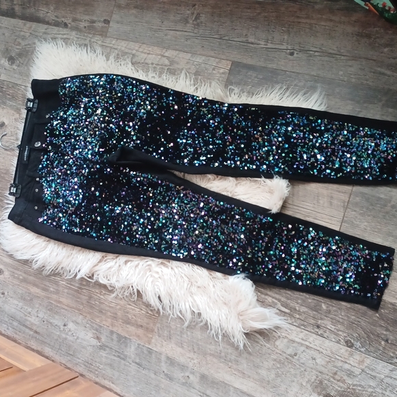 Sparkly sequined jeans - Picture 4 of 16